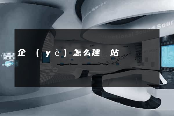 企業(yè)怎么建網站