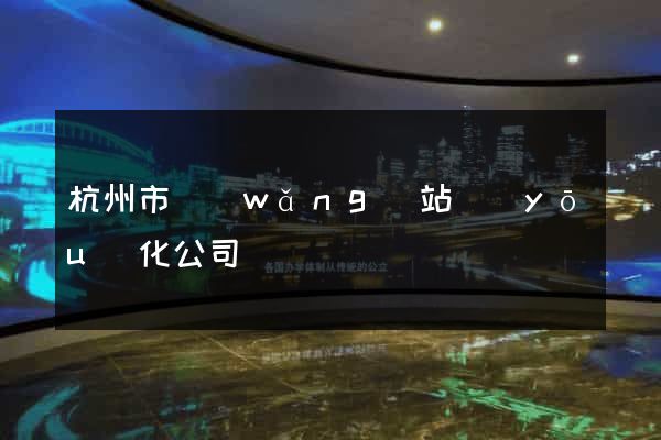 杭州市網(wǎng)站優(yōu)化公司