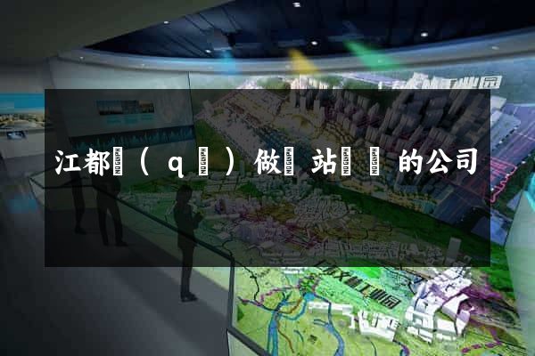 江都區(qū)做網站設計的公司