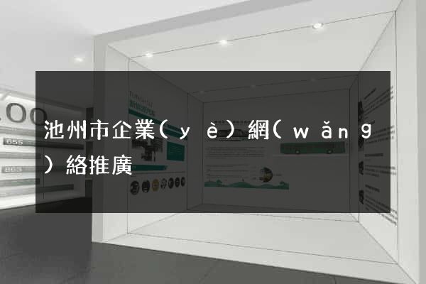 池州市企業(yè)網(wǎng)絡推廣