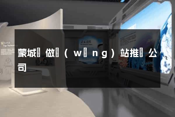 蒙城縣做網(wǎng)站推廣公司