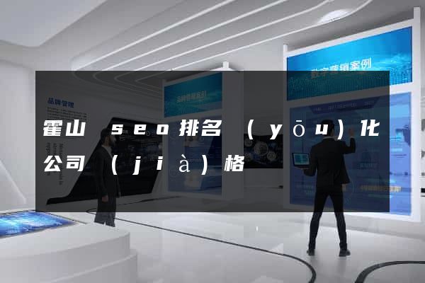 霍山縣seo排名優(yōu)化公司價(jià)格